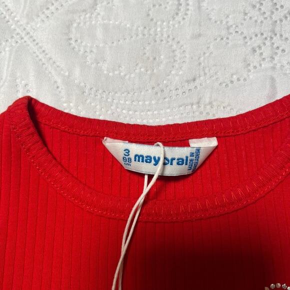 NWT Mayoral Bow Lettuce Hem Shirt Size 3 - Picture 3 of 4